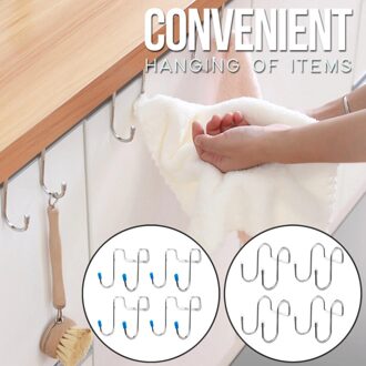8Pcs Rvs S-Vormige Dubbele Haken Tafel Opknoping Hangers Keuken Benodigdheden Keuken Ornament