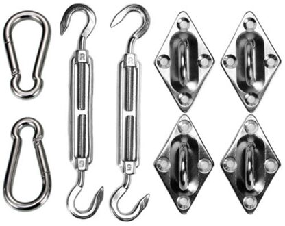 8Pcs Rvs Zon Zeil Schaduw Schaduw Luifel Bevestiging Fittings Accessoire Kit Veiligheid Zon Luifel Bevestiging Fittings