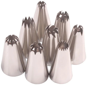 8Pcs/Set 304 Stainless Steel Pastry Nozzle Silver Cookies Supplies Fondant Decor Cakes Decoration Set Kitchen Gadgets