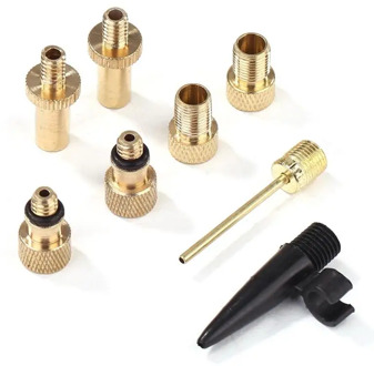 8pcs/set Aluminum Alloy Bike Valve Conversion Nozzles Bicycle Valve Adapter SV AV DV Bicycle Pump Needles Bike Valve Converter