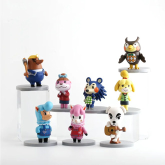 8pcs/set Animal Crossing Figures toy New Horizons Game Animal Crossing Amiibo Tom Nook Isabelle K.K Figures toy Gifts for childr
