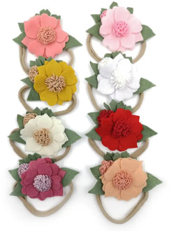 8Pcs/Set Cute Felt flower Baby Girl Headband Handmade Boutique Hair Band With Soft Elastic Nylon Band Children Hair Accessories