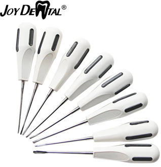 8pcs/set Dental Luxating Lift Elevators Clareador Curved Root Dentist Dental Surgical Instrument With Plastic Handle