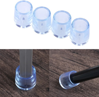 8PCS/set Silicone Chair Leg Caps Transparent Feet Pads Furniture Table Covers Socks Floor Protectors Round Bottom Non-Slip Cups