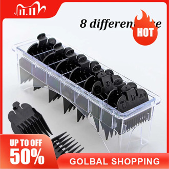 8Pcs/Set Universal Limit Comb for Hair push Clipper Guide Attachment Size 3/6/10/13/16/19/22/25mm Barber Replacement retail box