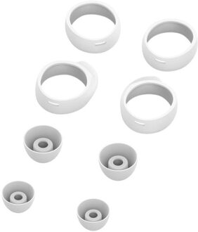 8Pcs Siliconen Oordopjes Cover Tips Vervanging Oor Gels Buds Voor Samsung Galaxy Knoppen Oorbeschermers Accessoires Oorkussens/Pads wit