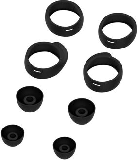 8Pcs Siliconen Oordopjes Cover Tips Vervanging Oor Gels Buds Voor Samsung Galaxy Knoppen Oorbeschermers Accessoires Oorkussens/Pads zwart