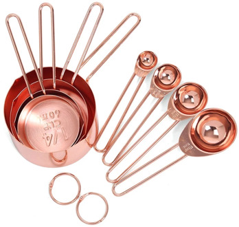 8PCS Stainless Steel Measuring Cup Kitchen Measuring Spoon for Baking Tea Coffee Kichen Accessories Measuring Tool TB Sa