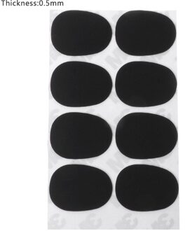 8Pcs Treble/Alt/Tenor Sax Klarinet Mondstuk Patches Pads Kussens 0.5Mm 0.8Mm 652D 5zwart