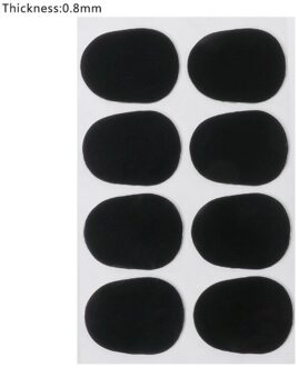 8Pcs Treble/Alt/Tenor Sax Klarinet Mondstuk Patches Pads Kussens 0.5Mm 0.8Mm Rxbb 8zwart