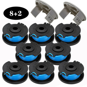 8pcs Trimmer Spool Line with 2 Spool Covers For Ryobi One Lawn Mower AC14RL3A Garden Grass Trimmer Head For Lawn Mower