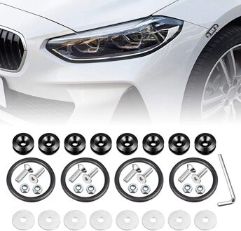 8Pcs Universal Fit Afwerking Bumper Quick Release Voor Achter Bumper Sluiting Voor Auto Bumper Kofferbak Spatbord Hatch Deksel zwart