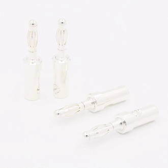 8PCS without logo audio High quality Pure Silver Plated Banana Plug Speaker Cable Wire Connector