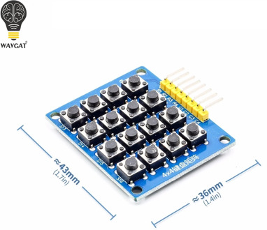 8pin 4x4 4*4 Matrix 16 Keys Button Keypad Keyboard Breadboard Module Mcu for arduino Diy Kit