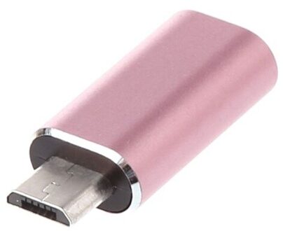 8Pin Lightning Kabel Naar Micro Usb Male Adapter Connector Voor Samsung Xiaomi Huawei Android Mobiel Tablet Pc roze
