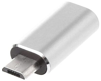 8Pin Lightning Kabel naar Micro USB Male Adapter Connector voor Samsung Xiaomi Huawei Android Mobiel Tablet PC zilver