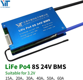 8S 24V 3.2V lithium battery protection board temperature equalization overcurrent protection BMS PCB 15A 20A 30A 40A 50A 60A