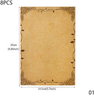 8Sheets/Pack Retro Vintage Brief Papers Retro Romantische Kraft Bruin Papers Schrijven Papers Scrapbooking Collection Papers 01
