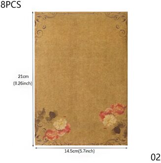8Sheets/Pack Retro Vintage Brief Papers Retro Romantische Kraft Bruin Papers Schrijven Papers Scrapbooking Collection Papers 02