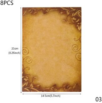 8Sheets/Pack Retro Vintage Brief Papers Retro Romantische Kraft Bruin Papers Schrijven Papers Scrapbooking Collection Papers 03