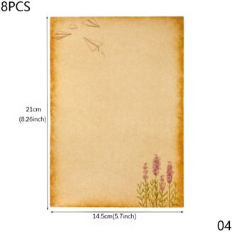 8Sheets/Pack Retro Vintage Brief Papers Retro Romantische Kraft Bruin Papers Schrijven Papers Scrapbooking Collection Papers 04