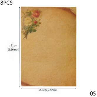 8Sheets/Pack Retro Vintage Brief Papers Retro Romantische Kraft Bruin Papers Schrijven Papers Scrapbooking Collection Papers 05