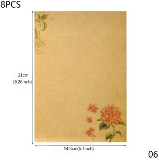 8Sheets/Pack Retro Vintage Brief Papers Retro Romantische Kraft Bruin Papers Schrijven Papers Scrapbooking Collection Papers 06