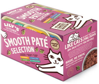 8x 85g Lily's Kitchen Smooth Pate Selection voor katten mix pack (4 soorten) nat kattenvoer
