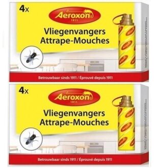 8x Aeroxon vliegenvangers met plakstrip 22 cm - Ongediertevallen - Ongediertebestrijding