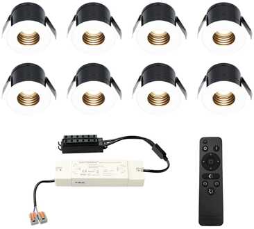 8x Betty - Mini LED spotjes 12V IP44 Dimbaar via Wit