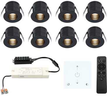 8x Betty - Mini LED spotjes 12V IP44 Dimbaar via Zwart
