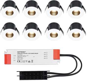 8x Betty - Mini LED spotjes 12V IP44 Wit