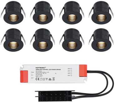 8x Betty - Mini LED spotjes 12V IP44 Zwart