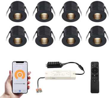 8x Betty - Mini LED spotjes 12V IP44 Zwart