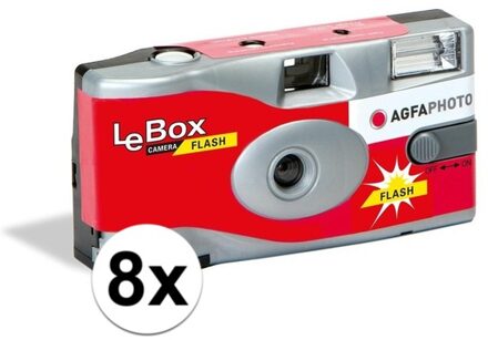 8x Bruiloft/vrijgezellenfeest wegwerp camera 27 kleuren fotos met flits - Weggooi fototoestel/cameras