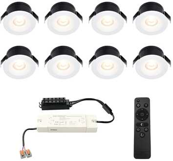 8x Cadiz - Mini LED spotjes 12V IP44 Dimbaar via Wit