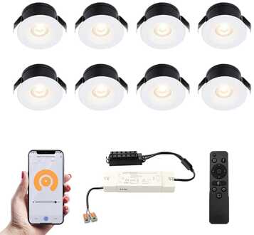 8x Cadiz - Mini LED spotjes 12V IP44 Wit