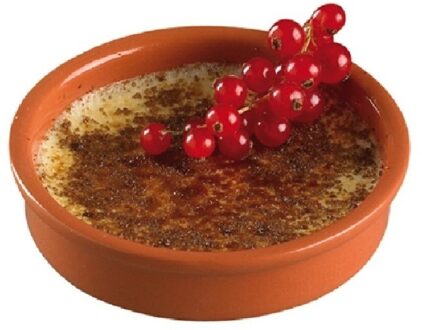 8x Creme brulee schaaltjes terracotta 13 cm - Serveerschalen Bruin