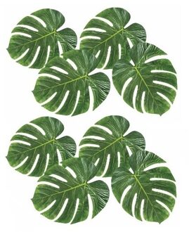 8x Decoratie Monstera bladeren  - Kunst palmbladeren - Woondecoratie