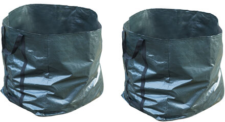 8x Groene vierkante tuinafvalzakken opvouwbaar 227 liter