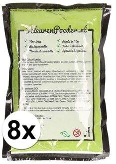8x Holi kleurpoeder groen