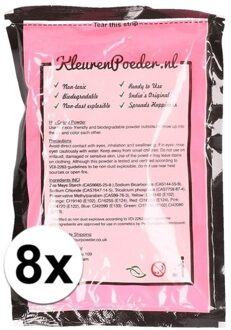 8x Holi kleurpoeder roze