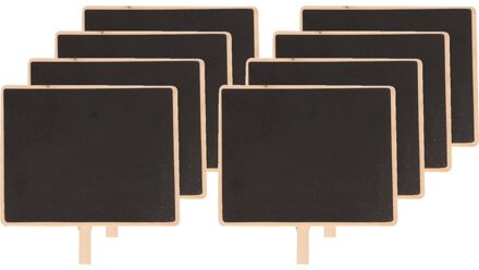 8x Houten memo krijtbordje met knijper 15 x 12 cm