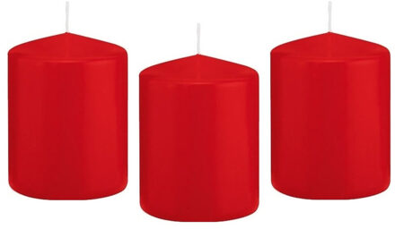 8x Kaarsen rood 6 x 8 cm 29 branduren sfeerkaarsen - Stompkaarsen