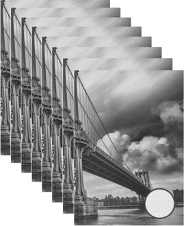 8x Luxe schrift A5 formaat blauwe harde kaft