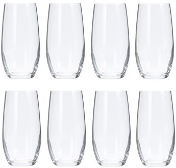 8x luxe Waterglazen set van 360 ml - Drinkglazen Transparant