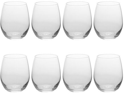 8x Luxe waterglazen van 390 ml - Drinkglazen Transparant