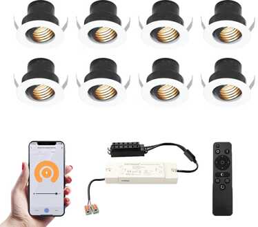 8x Medina - Mini LED spotjes 12V IP44 Wit