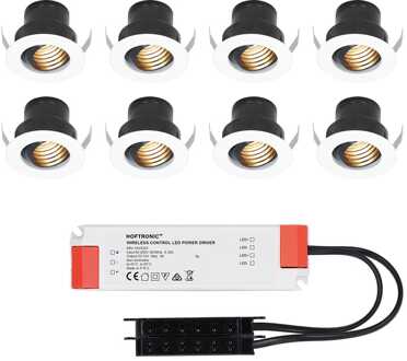 8x - Mini LED spotjes 12V IP44 Wit
