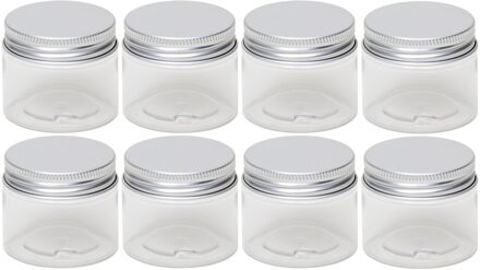 8x Mini weckpotje/inmaakpotje 50 ml van kunststof - Weckpotten Transparant